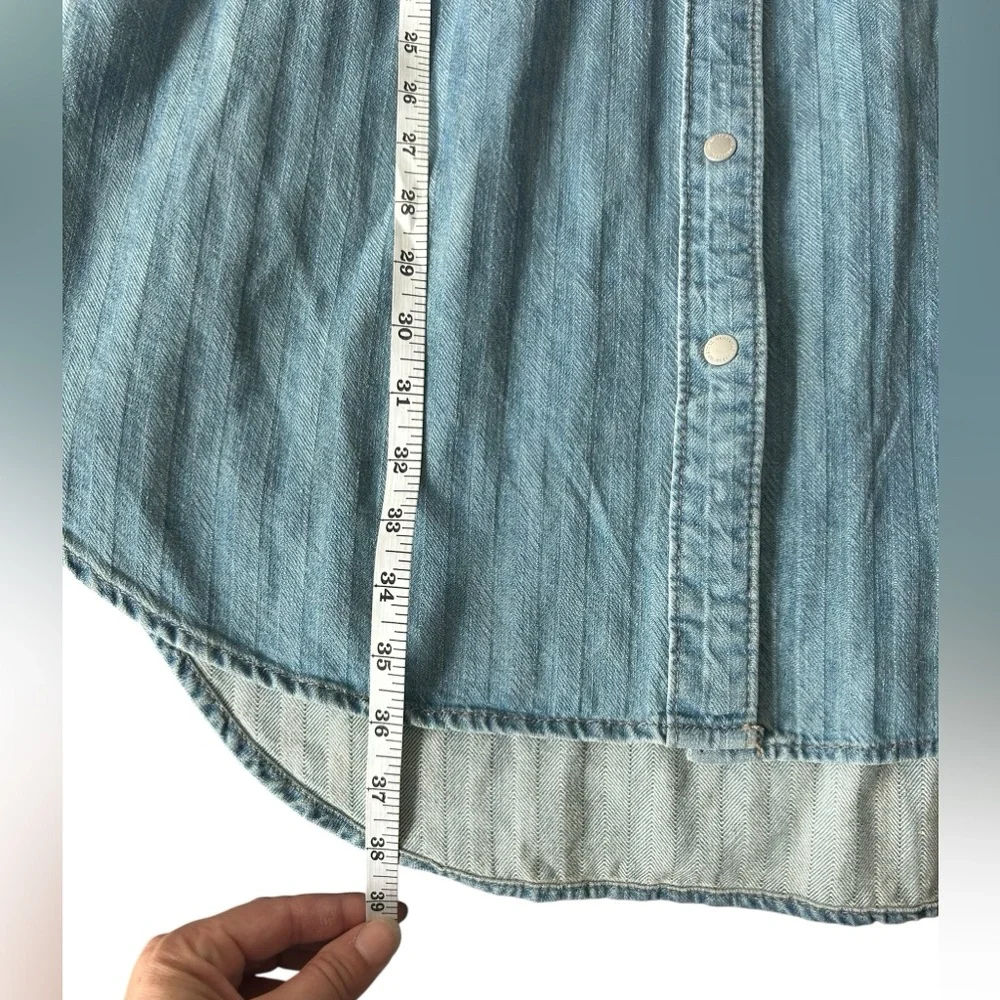Women's Western Denim Dress-Universal Thread Midi Size SM Oversized Jean Shirt - Picture 8 of 11